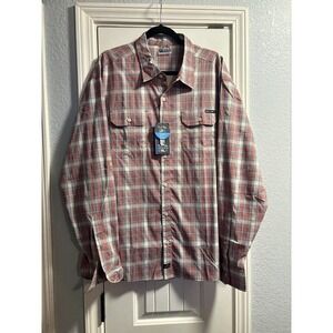 Salt Life SLX Shirt Mens 2XL Red Blue Plaid Long Sleeve Performance Fishing NWT